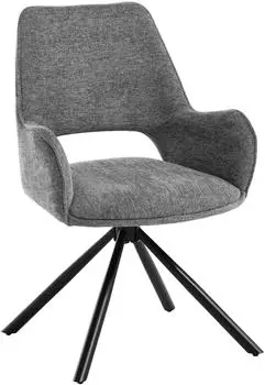 Beautysofa TREO Drehstuhl mit Armlehnen, Boucl&eacute;, grau (Raven 13)