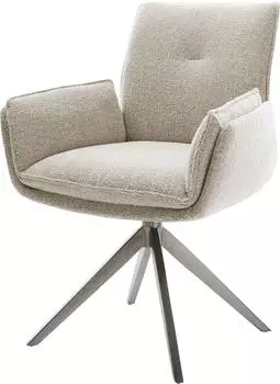 DeLife Nela-Flex Drehstuhl Webstoff soft beige, Kreuzgestell graphit (45956)