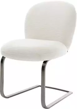 DeLife Nube-Flex Freischwinger Bouclé soft beige, Gestell graphit (45867)