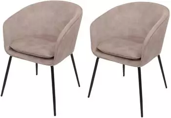 MCW Esszimmerstuhl MCW-O28 2er-Set, Stoff/Textil 340g/m&sup2;, taupe