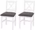 MCW Esszimmerstuhl F77 2er-Set, Massivholz, weiß, Polster grau (MCW-F77)