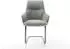 DeLife Zelia-Flex Freischwinger mit Armlehnen, Strukturstoff soft grau, Gestell graphit