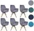 MCW MCW-G67 Esszimmerstuhl 6er-Set, Samt 320g/m², drehbar, dunkelgrau (101375)