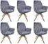 MCW MCW-G67 Esszimmerstuhl 6er-Set, Samt 320g/m², drehbar, dunkelgrau (101375)