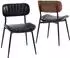 HomCom Esszimmerstühle 2er Set, Kunstleder, schwarz