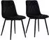 Relaxdays Esszimmerstuhl 2er-Set, Samt, Metallbeine, schwarz