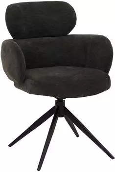 Mendler HWC-O77 Esszimmerstuhl drehbar, Chenille anthrazit (139259)