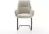 DeLife Zelia-Flex Freischwinger mit Armlehnen, Webstoff soft beige, Gestell schwarz (45833)