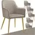 TecTake Avane Armlehnstuhl Samtoptik, gepolstert, taupe, 6er-Set