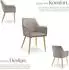 TecTake Avane Armlehnstuhl Samtoptik, gepolstert, taupe, 6er-Set