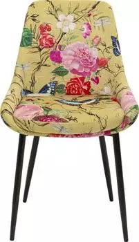 KARE Stuhl East Side Flower Fever, Stoff, gelb (71131)
