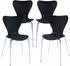en.casa Essunga Esszimmerstühle 4er-Set, Birke/Metall, schwarz/chrom (Essunga)