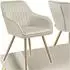TecTake Marilyn Stuhl Samtoptik gesteppt, creme/gold (405717)