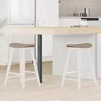 vidaXL Esszimmerst&uuml;hle 2 stk. Massives Gummiholz Wei&szlig; 46 x 37 x 63 cm
