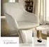 TecTake Jeane Esszimmerstuhl Samtoptik creme/gold, Kufengestell, 2er-Set