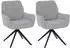 MCW Q37 Esszimmerstuhl 2er-Set, Chenille-Stoff, hellgrau (101874)