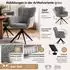 MCW MCW-Q35 Esszimmerstuhl 6er-Set, Chenille-Stoff, hellgrau (101872)
