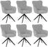 MCW MCW-Q35 Esszimmerstuhl 6er-Set, Chenille-Stoff, hellgrau (101872)