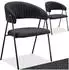 TecTake Bedano Armlehnstuhl gepolstert, Webstoff, schwarz, 2er-Set (150kg)