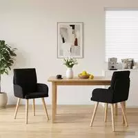 vidaXL Esszimmerst&uuml;hle 2 stk. Stoff Schwarz 60 x 56 x 93 cm