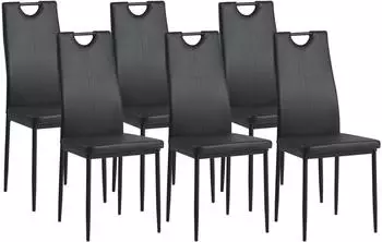 Albatros Salerno Esszimmerstuhl Kunstleder, schwarz