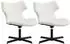 CLP Welland Loungesessel 2er-Set, Lederoptik, 360° drehbar, weiß (328784)
