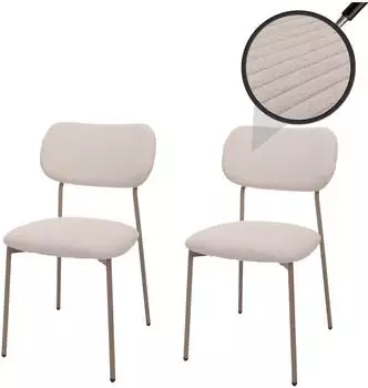 MCW Esszimmerstuhl MCW-O26 2er-Set, Cord-Stoff, beige