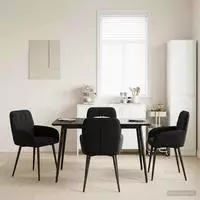 vidaXL Esszimmerst&uuml;hle 4 stk. Samt Schwarz 56,5 x 50 x 85 cm