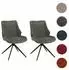 MCW MCW-O48 Esszimmerstuhl 2er-Set, drehbar, Chenille, grün (102044)