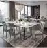 MCW MCW-G46 Esszimmerstuhl 6er-Set, Massivholz, mintfarbenes Gestell, beige (102005)