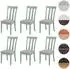 MCW MCW-G46 Esszimmerstuhl 6er-Set, Massivholz, mintfarbenes Gestell, beige (102005)