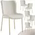 TecTake Tessa Polsterstuhl Samtoptik beige/gold, 6er-Set (54x62x90cm)