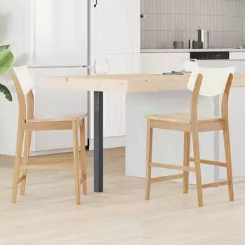 vidaXL Esszimmerst&uuml;hle 2er-Set, massives Gummiholz, natur, 48x49x95cm