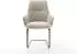 DeLife Zelia-Flex Freischwinger mit Armlehnen, Webstoff Soft Beige, Gestell graphit (45832)