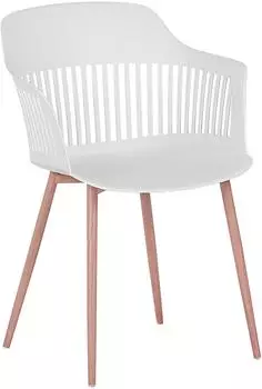 Beliani Bereca 2er-Set Esszimmerst&uuml;hle, wei&szlig;, Kunststoff