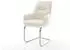 DeLife Zelia-Flex Freischwinger mit Armlehnen, Teddystoff beige, Edelstahl (45826)