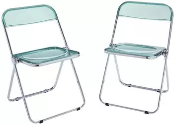 en.casa Pornainen Klappstuhl 2er-Set, mintgr&uuml;n, Metall/Kunststoff