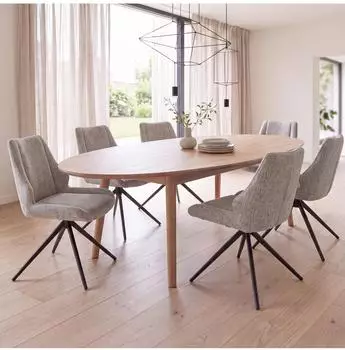 MCW MCW-O48 Esszimmerstuhl 6er-Set, Chenille (410g/m&sup2;), creme (102058)