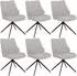 MCW MCW-O48 Esszimmerstuhl 6er-Set, Chenille (410g/m²), creme (102058)