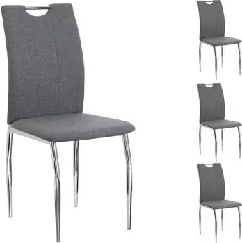Idimex Apollo Esszimmerstuhl 4er-Set, Stoff, grau (800000422795)