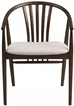 ebuy24 Asti Esszimmerstuhl mit Armlehnen, Eiche smoked, sandfarbener Stoff (46-45313)