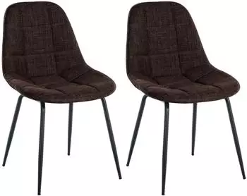 CLP Stuhl Tom Kunstleder/Stoff, Metallgestell, braun (2er Set)