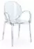 Bizzotto Camilla 4er-Set Stapelstuhl mit Armlehne, Polycarbonat, transparent