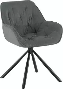 CLP Rimio Esszimmerstuhl Cord, 180&deg; drehbar, grau