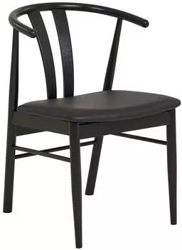ebuy24 Andre Esszimmerstuhl Eichenholz, schwarz, PU-Kunstleder (2er-Set)