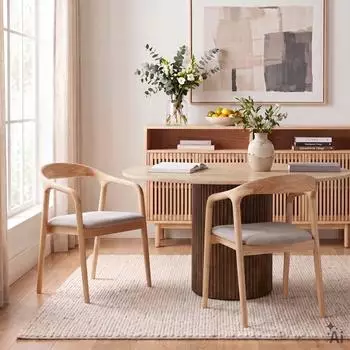 Idimex HARPER Esszimmerst&uuml;hle 2er-Set, Massivholz, gepolstert, natur/beige (96548)