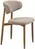 House Nordic Levanto Esszimmerstuhl 2er-Set, Stoff beige, Holz-Optik