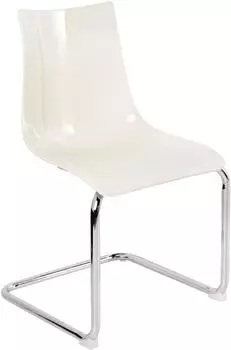 Beliani Marshall Freischwinger Esszimmerstuhl, Kunststoff, cremewei&szlig; (2er-Set)