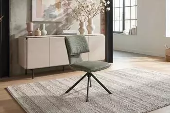 Kawola Lyssia Esszimmerstuhl 360&deg; drehbar, Boucl&eacute;-Optik, gr&uuml;n (800002047928)