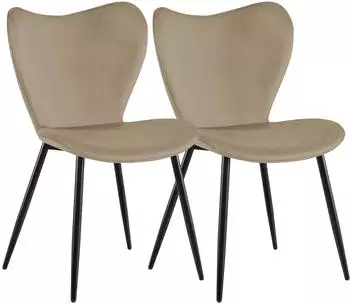 CLP Maika Esszimmerstuhl 2er-Set, Samt, taupe (Maika)